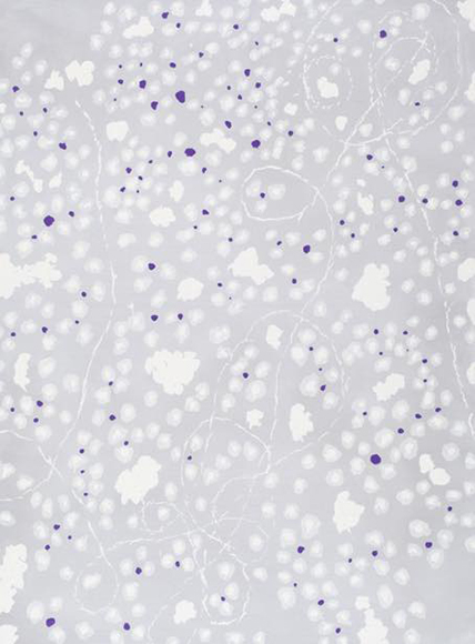 擦れ違い「遠くの紫 近づく白斑」　2010 2011　キャンバスに油彩　130.5 x 97.2 cm