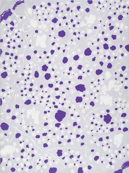 擦れ違い「遠くの紫 近づく白斑」　2011　キャンバスに油彩　130.5 x 97.1 cm
